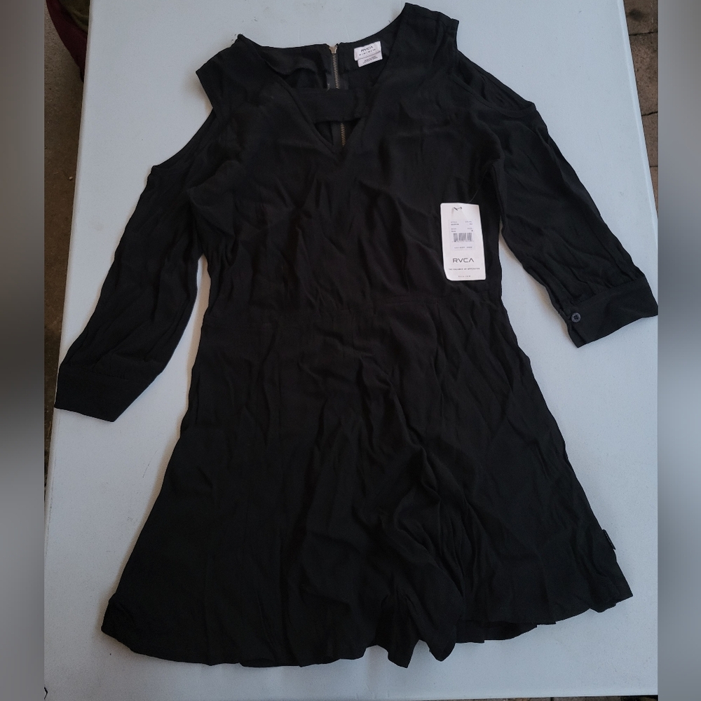 RVCA Black Jumpsuit with Cut-Out Shoulders